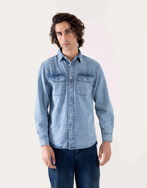 DENIM BUTTON DOWN SHIRT